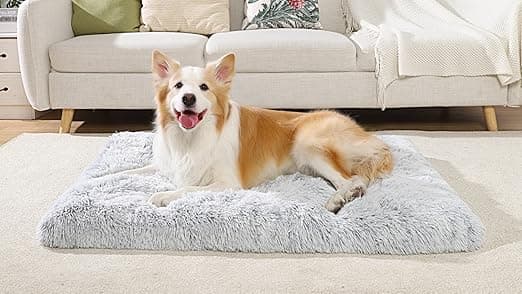 מיטה לכלב גדול — Vonabem Large Dog Bed Pink, Washable Pet Crate Pads for Large Medium Dogs, Plush