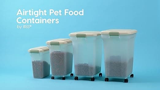 מיכל מזון לכלב — IRIS USA Dog Food Storage Container 58 Lb, Airtight Large Pet Food Storage Bin w