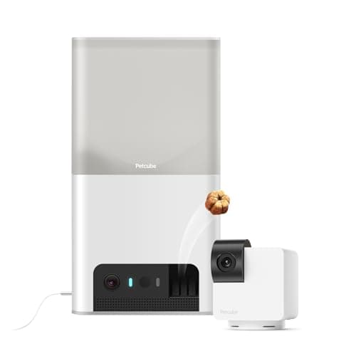 מצלמת מעקב לכלב — Petcube Cam 360 with Bites 2 Lite | Treat Dispenser, Pan-Tilt Camera, 1080p HD V