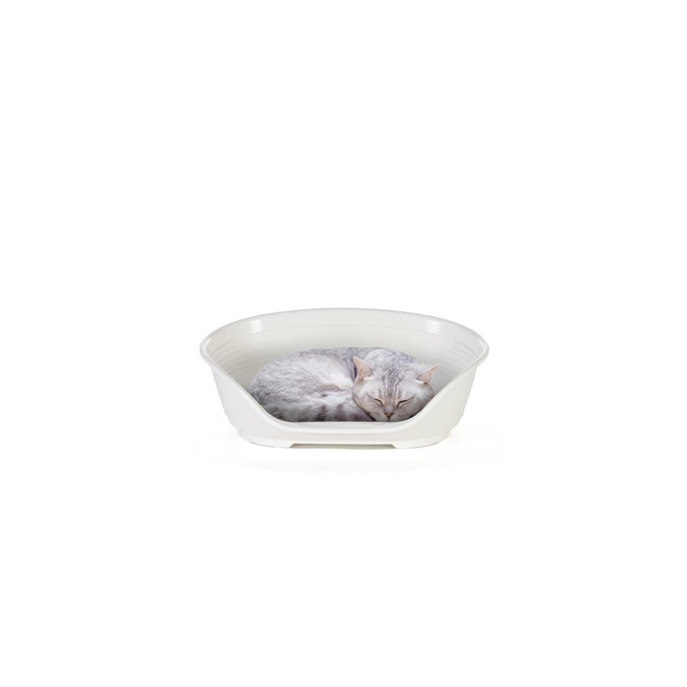 מיטה לכלב קטן — Ferplast Cat Bed, Plastic Dog Bed Small, Ventilation Holes and Non-Slip Rubber F