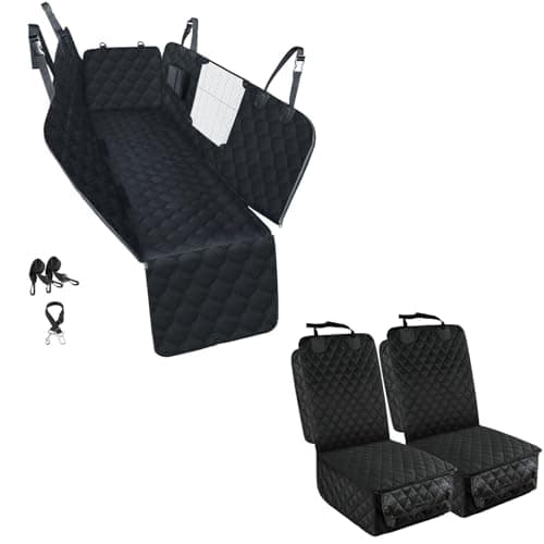 כיסוי רכב לכלב — PETICON Dog Car Seat Covers, 100% Waterproof Dog Back Seat Cover with Mesh Windo