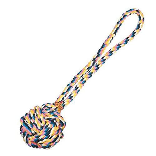 צעצוע חבל/כדור לכלב — Zanies Fist Knot Rope Ball Dog Toy Ball Handle Fetching Tugging Choose Size & Co