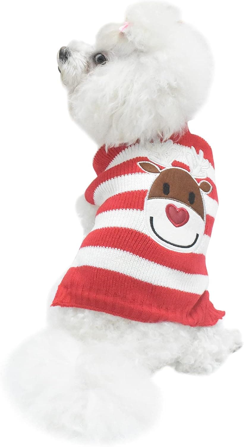 ביגוד לכלב — SMDARROY Red Cute Pet Puppy Cat Dog Warm Jumper Sweater Knit