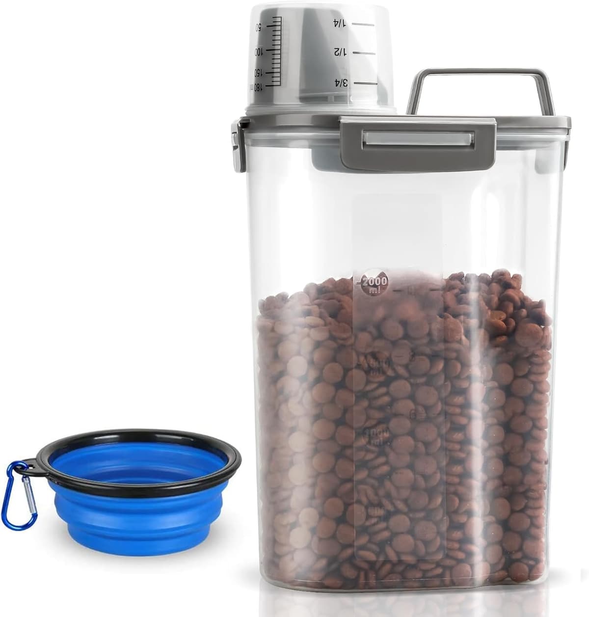 מיכל אחסון מזון לכלב — Upgraded Dog Food Storage Container Small, Cat Food Container Airtight, Pet Food