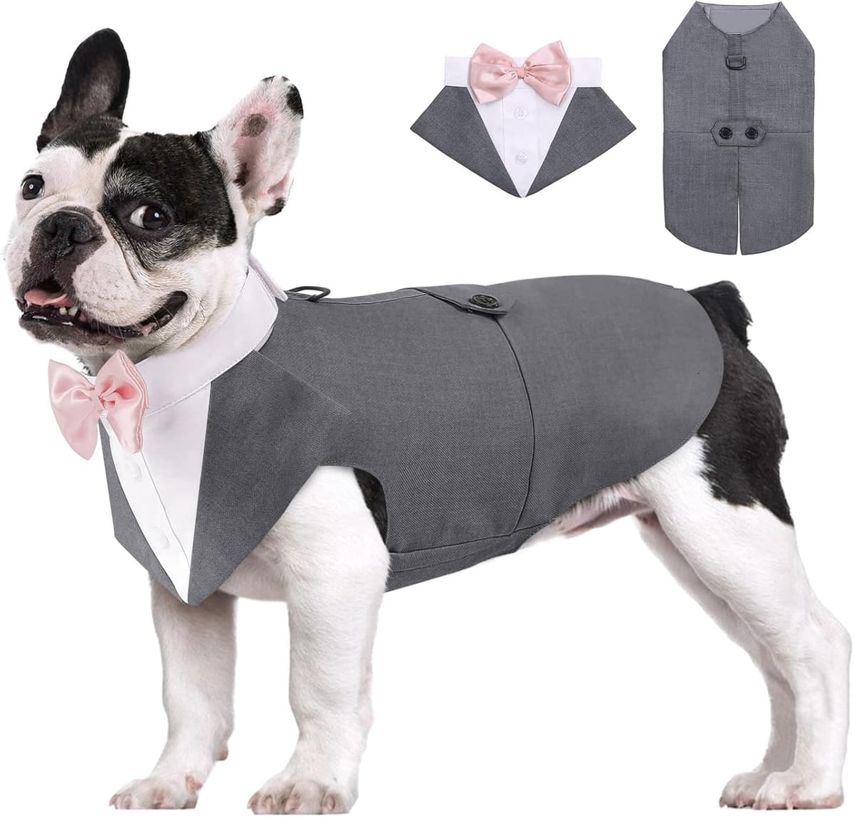 תחפושת לכלב — AOFITEE Dog Tuxedo Formal Dog Suit and Bandana Set, Gentle D