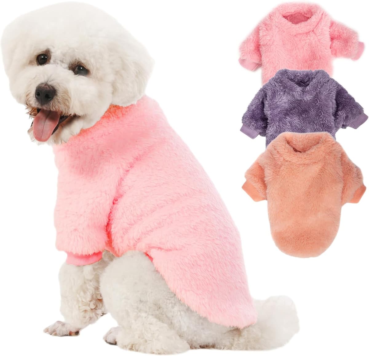 ביגוד לכלב — Dog Sweater, 3 Pack Dog Sweaters for Small Dogs, Dog Clothes