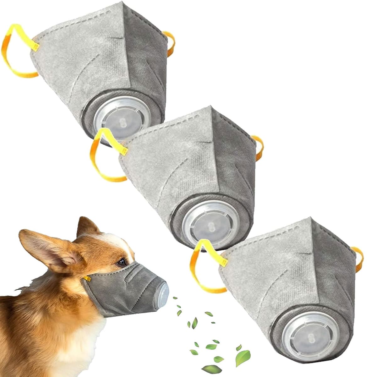 מחסום פה לכלב — Dog Mask, Reusable Breathable Dog Air Filter Mask, Adjustable Dog Gas Face Mask,