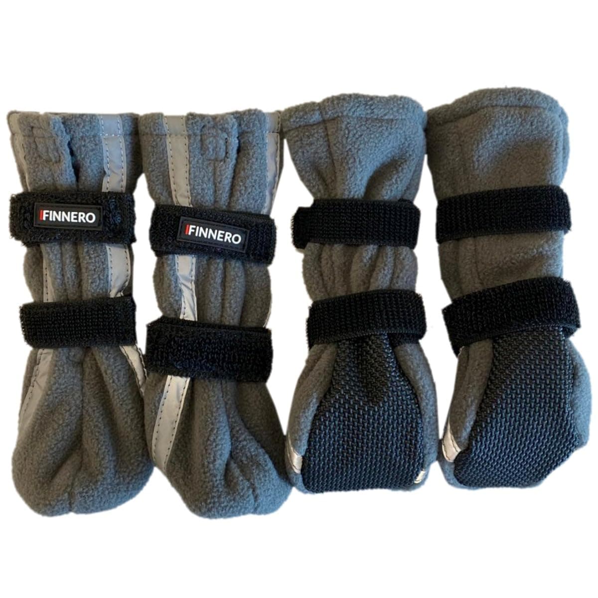 נעליים לכלב — FINNERO Halla Fleece Dog Booties, Reflective, Non-Slip & Adjustable Winter Shoes