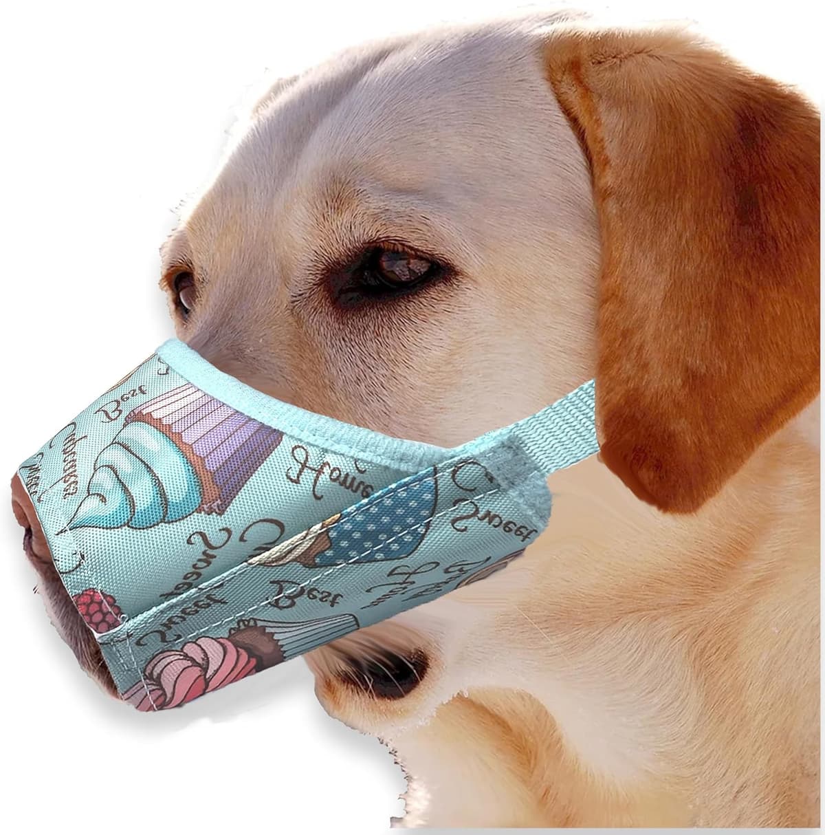 מחסום פה לכלב — Soft Nylon Dog Muzzle to Prevent Biting Barking and Chewing,Breathable Drinkable