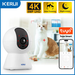 מצלמת חכמה לכלבים וחתולים – KERUI WiFi IP עם מעקב אוטומטי וראיית לילה | איכות 4K