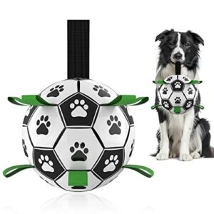 כדור כדורגל לכלבים עם רצועות QDAN
