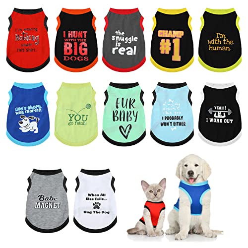 12 חולצות מודפסות בעיצוב שונה לכלבים